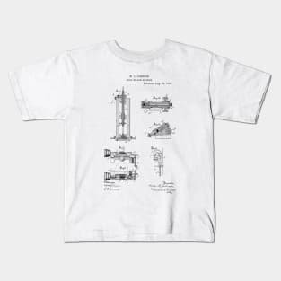 Drill Milling Machine Vintage Patent Hand Drawing Kids T-Shirt